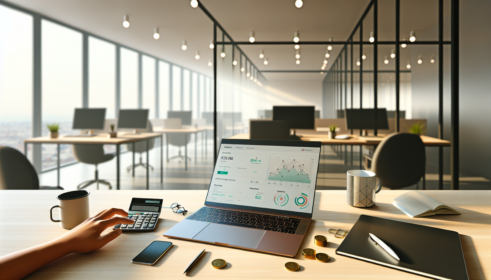 Bureau agence marketing en France analyse budgets et prix facebook ads sur laptop smartphone calculatrice euros et carte bancaire