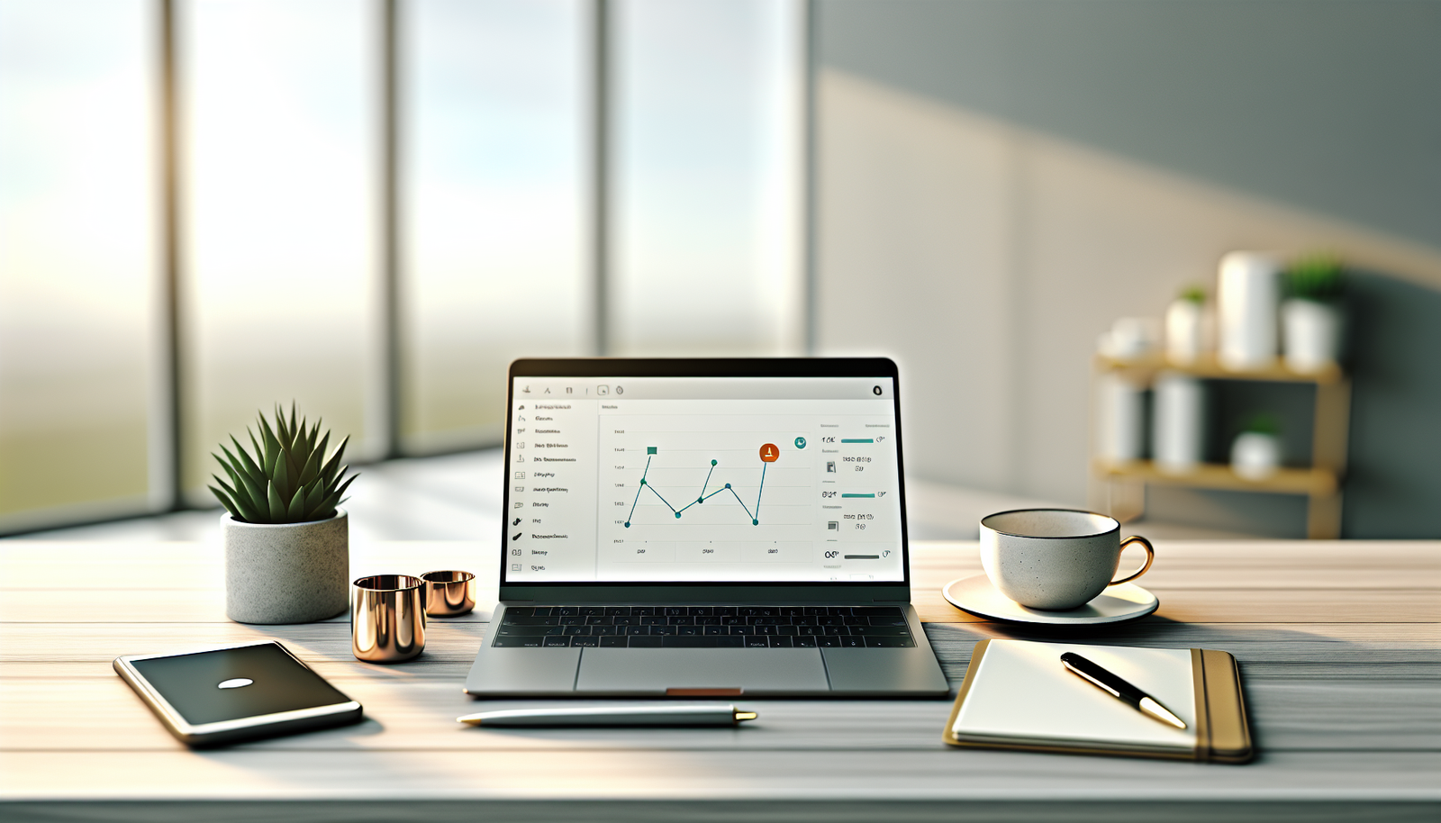 Bureau professionnel avec laptop affichant tableau de bord email et analytics pour campagne cold email b2b