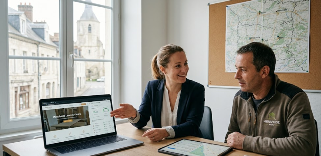 Consultation d'Agence Web à Méru pour le SEO local d'un artisan menuisier (Oise)