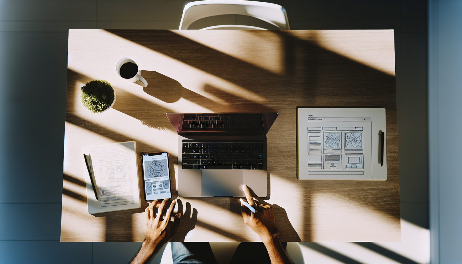 Espace de travail moderne avec wireframes et analytics illustrant la refonte site internet pourquoi pour optimiser performance